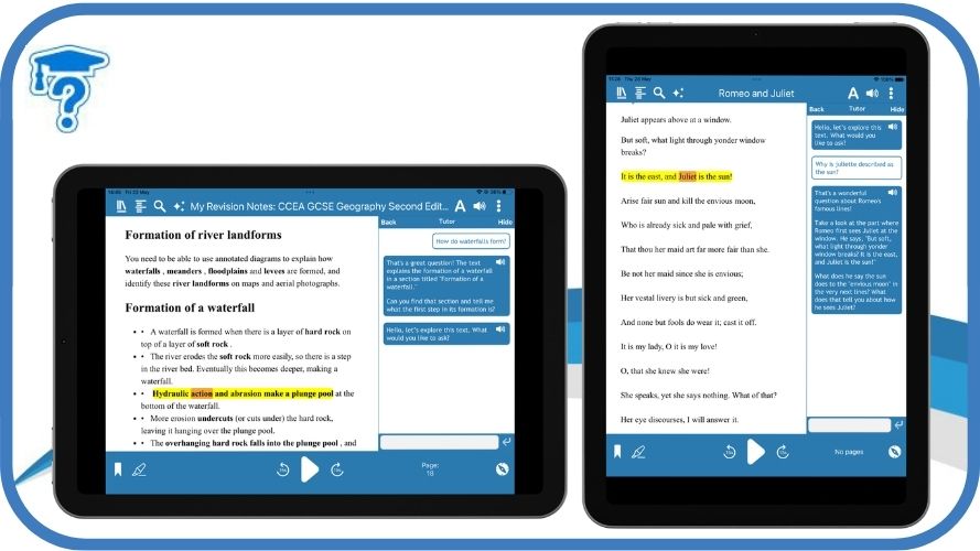 Tutor feature displayed on ipad screens